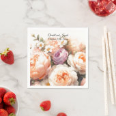 Perzik Pioen en Rozen Trouwpapier Servetten (Insitu)