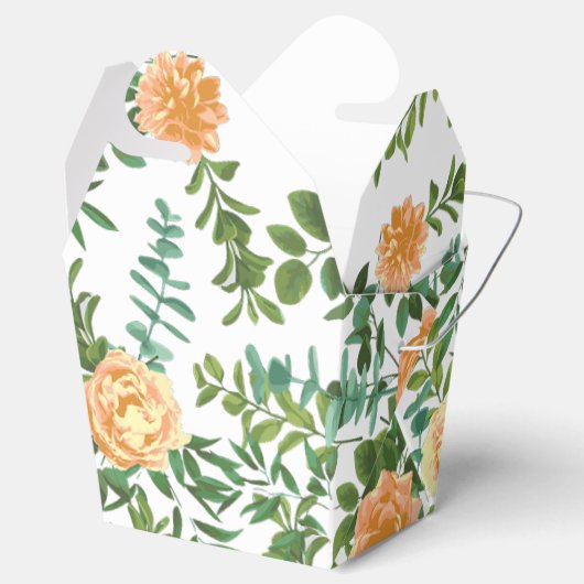 Perzik Pioen & Roze Bloemige Bruiloft Bedankdoosjes (Geopend)