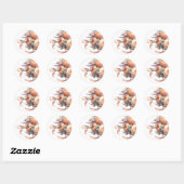 Perzik Pioenrozen Bedankt Sticker (Vel)
