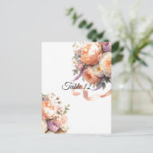 Perzik Pioenrozen en Rozen Tafel Zitje Kaart (Staand voorkant)