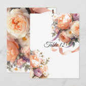 Perzik Pioenrozen en Rozen Tafel Zitje Kaart (Voorkant / Achterkant)