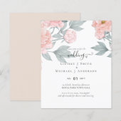 Perzik Pioenrozen Salie Bloem Budget Bruiloft (Voorkant / Achterkant)