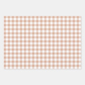 Perzik Plaid Gingham Retro Kleur Inpakpapier Vel (Voorkant 3)