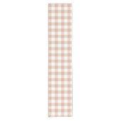 Perzik Plaid Gingham Retro Kleur Tafel Runner Korte Tafelloper (Voorkant)