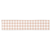 Perzik Plaid Gingham Retro Kleur Tafel Runner Korte Tafelloper (Horizontaal)