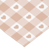 Perzik Plaid Hart Gingham Retro Kleur Tafel Runner Korte Tafelloper (Hoek)
