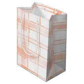 Perzik Plaid Strepen Verjaardag Medium Cadeauzakje (Achterkant Gekanteld)