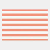 Perzik Polka Dot Breed Gestreept en Solid Wra Inpakpapier Vel (Voorkant)