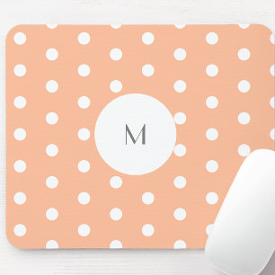 Perzik & Polka Dot Monogram Muismat