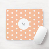 Perzik & Polka Dot Monogram Muismat (Met muis)