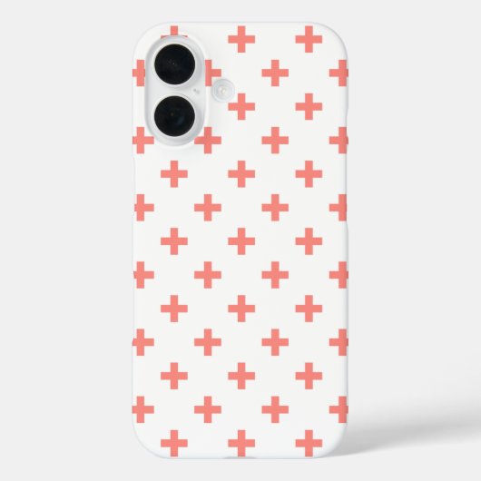 Perzik polka kruisen op wit Case-Mate iPhone case (Achterkant)