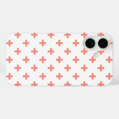 Perzik polka kruisen op wit Case-Mate iPhone case (Achterkant (horizontaal))