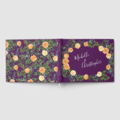 Perzik & Pruim Paarse Pioen & Roze Bloemige Bruilo Gastenboek (Volledig)