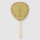 Perzik/pruimenbloesems Dubbel XI Huwelijksprogramm Handwaaier (Achterkant)