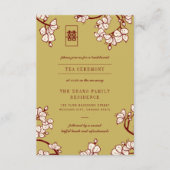 Perzik/pruimenbloesems Dubbele Xi Chinese Theecere Informatiekaartje (Voorkant)