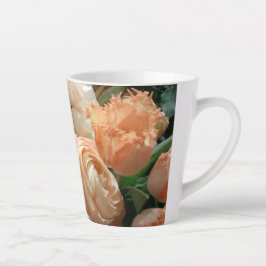 Perzik Ranunculus en Tulp Floral Latte mok