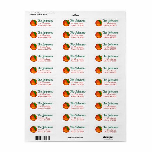 Perzik Retouradres Etiket (Full Sheet)