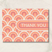 Perzik Retro Art Deco Aangepaste Foto Baby Shower  Bedankkaart