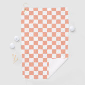 Perzik Retro Checkerboard Golfhanddoek (Insitu)