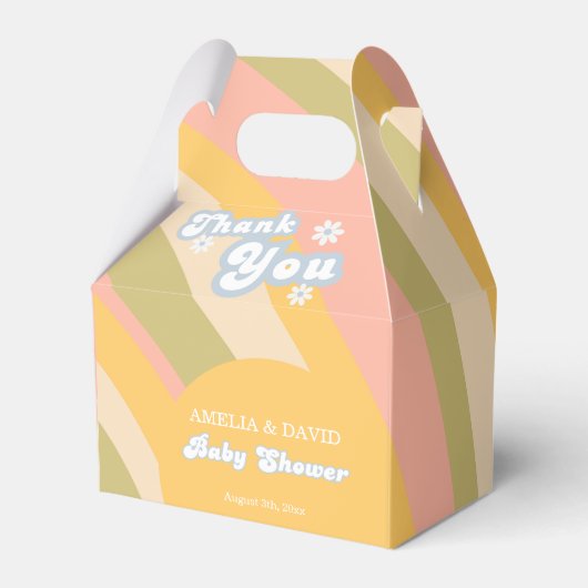 Perzik Retro Favoriet Box Modern Bedankdoosjes (Voorkant Zijde)