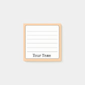 Perzik Retro Voeg Jouw naam gevoerd Post-it® Notes (Voorkant)