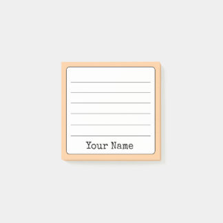 Perzik Retro Voeg Jouw naam gevoerd Post-it® Notes