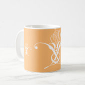 Perzik Retro wit bloeiend Roos Koffiemok (Voorkant links)