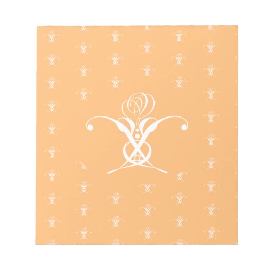 Perzik Retro wit bloeiend Roos Notitieblok (Voorkant)