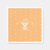 Perzik Retro wit bloeiend Roos Servet (Voorkant)