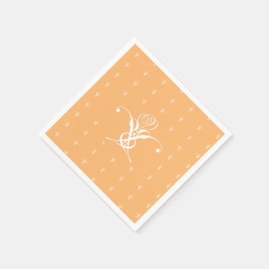 Perzik Retro wit bloeiend Roos Servet (Hoek)