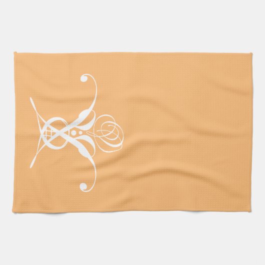 Perzik Retro wit bloeiend Roos Theedoek (Horizontaal)