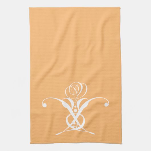 Perzik Retro wit bloeiend Roos Theedoek (Verticaal)