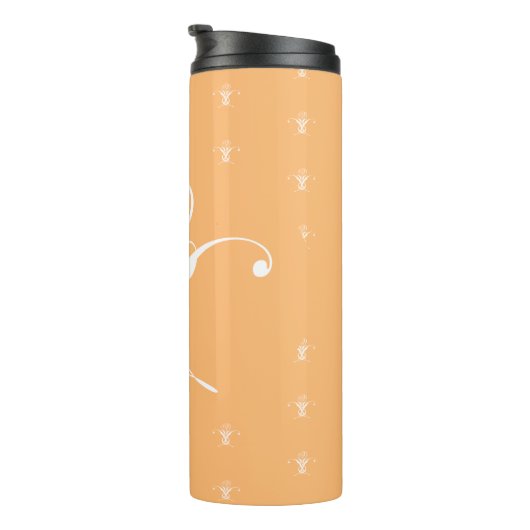 Perzik Retro wit bloeiend Roos Thermosbeker (Geroteerd rechts)