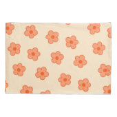 Perzik Retro Y2K Speelse Pastelbloesem Bloemen Kussensloop (Achterkant)