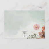 Perzik & Roest Bloemen op Groene Details Informatiekaartje (Achterkant)