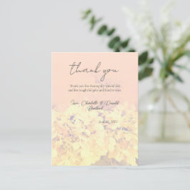 Perzik Romantische Hortensia Bloem Bruiloft Briefkaart