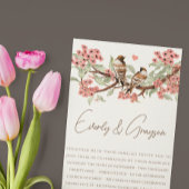 Perzik Romantische Tortelduifjes Bruiloft Kaart