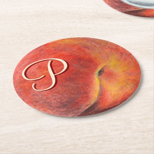 Perzik rond papier Onderzetters (Gebogen)