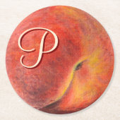Perzik rond papier Onderzetters (Voorkant)