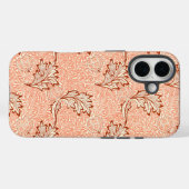 Perzik Rood Bloemmotief Botanisch Patroon Morris W Case-Mate iPhone Case (Achterkant (horizontaal))