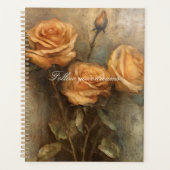 Perzik Roos Bloemen Romantisch Planner (Voorkant)