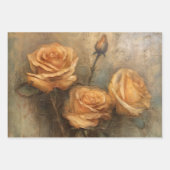 Perzik Roos Bloemen Vrijgezellenfeest bruiloft Inpakpapier Vel (Voorkant)