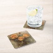 Perzik Roos Bloemige Bruiloft Bruidsmeisjesfeest Kartonnen Onderzetters (Insitu)