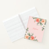 Perzik Roos Blush Roze Bloem Gepersonaliseerd Notitieboek (Binnen)