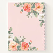 Perzik Roos Blush Roze Bloem Gepersonaliseerd Notitieboek (Achterkant)