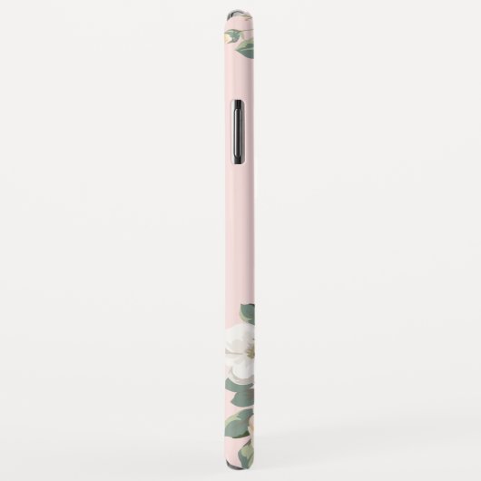 Perzik Roos Blush Roze Bloemen Monogram Case-Mate iPhone Case (Achterkant/rechts)