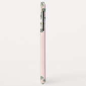 Perzik Roos Blush Roze Bloemen Monogram Case-Mate iPhone Case (Achterkant/links)