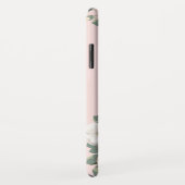 Perzik Roos Blush Roze Bloemen Monogram Case-Mate iPhone Case (Achterkant/rechts)