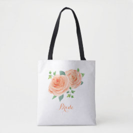 Perzik Roos Bridal Tote Bag