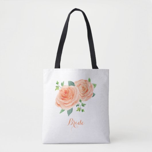 Perzik Roos Bridal Tote Bag (Voorkant)